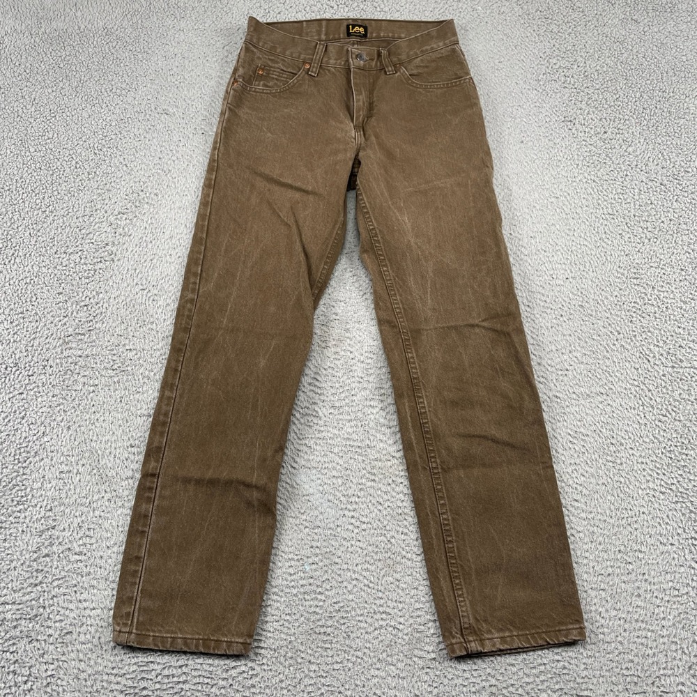 Lee Jeans Mens 28x30 Brown Regular Fit Straight Leg Denim Pants JIM-M261-001
